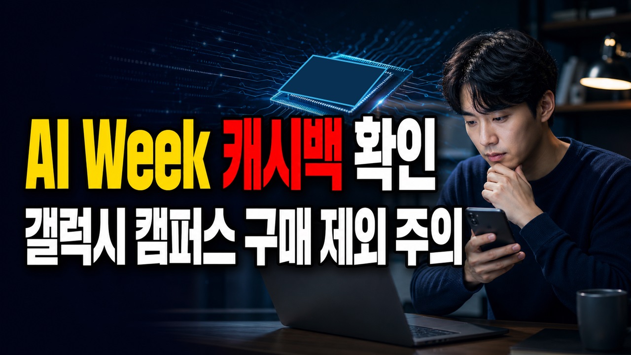 갤럭시 캠퍼스 구매는 왜 제외될까? AI Week 캐시백 조기 종료 주의 관련 핵심 정보를 상징적으로 보여주는 썸네일 이미지
